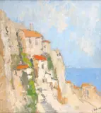 Sorin Adam, Peisaj din Grecia, ulei pe pânză