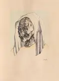 Jules Perahim, Portret de olandeză, peniță și acuarelă pe hârtie