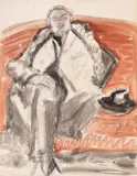 Theodor Pallady, L'Homme des Parfums, acuarelă și creion pe hârtie, lipită pe carton