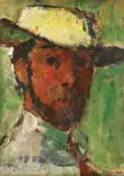 Francisc Gall, Autoportret cu pălărie, 1946, ulei pe placaj