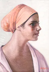 Petre Bulgăraş, Tânără cu turban, ulei pe placaj