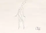 Balerina by Constantin Piliuță, peniță pe hârtie, sold Sep 2022
