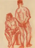 Mac (Mihail Filip) Constantinescu, Uriașii, cărbune sepia, pe hârtie