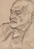 Theodor Pallady, Portretul colecționarului Lazăr Munteanu, creion pe hârtie