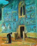 Călugăr la Voroneț by Virgiliu Demetrescu Duval, 1981, ulei pe pânză, sold Sep 2022