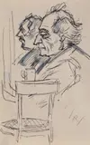Theodor Pallady, Doi amici, peniță pe hârtie