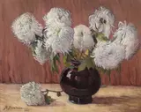 Nicolae Alexandrescu, Crizanteme albe, 1942, ulei pe pânză