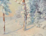 George Catargi, Margine de pădure iarna, ulei pe carton