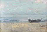 Liniștea mării by Dimitrie Florian, ulei pe carton, sold Sep 2022