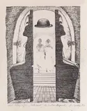 Ștefan Câlția, Poarta (seria Golemul), 1987, litografie