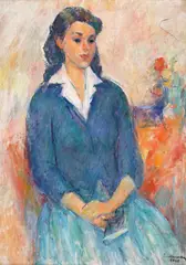 Studenta by Ion Musceleanu, 1980, ulei pe pânză, sold Sep 2022
