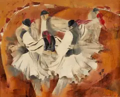 Horă by Nicolae Constantin, ulei pe pânză, offered Sep 2022