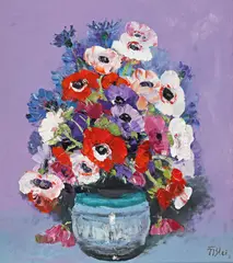 Anemone by Nicolae Blei, ulei pe pânză, sold Sep 2022