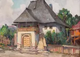 Casa bunicilor by Ion Doboşariu, ulei pe carton, sold Sep 2022
