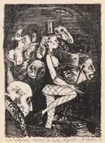 Ștefan Câlția, Cabaret (seria Golemul), 1987, litografie