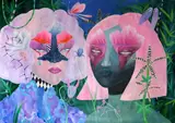 Romb, Sisters, 2021, acrilic pe hârtie