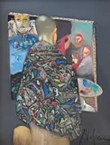 La șevalet by Petre Velicu, acrilic pe pânză, sold Sep 2022
