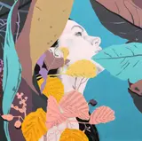 Alina Ondine Slimovschi, Sky Infusion, 2021, acrilic pe pânză