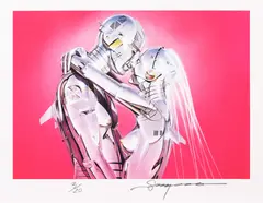 The Kiss by Hajime Sorayama, serigrafie, sold Sep 2022