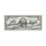 Two Dollars Bill (Thomas Jefferson) by Andy Warhol, bancnotă de 2 dolari, sold Sep 2022