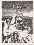 Ștefan Câlția, Un carnaval halucinant (seria Golemul), 1987, litografie