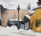 Dan Hatmanu, Iarnă, ulei pe pânză lipită pe carton