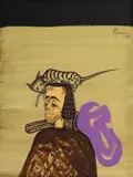Dresorul de pisici by Sorin Ilfoveanu, 2016, acrilic pe pânză, sold Sep 2022