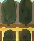 Gil Nicolescu, Doi copaci, 1996, ulei pe pânză