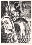 Ștefan Câlția, Pe urmele Golemului, 1987, litografie