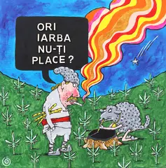 Ion Barbu, O dilemă, acrilic pe pânză