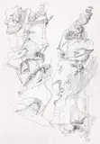 Vasile Kazar, Compoziție, 1988, tuș pe hârtie