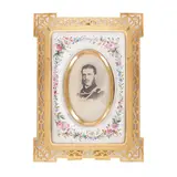 Franz Duschek, Fotografie ilustrându-l pe Carol I, București, a doua jumătate a sec. XIX, cu ramă de porțelan pictat, de colecție