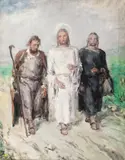 Aurel Naray, Pelerini către Emmaus, ulei pe pânză
