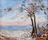 Primăvară by Eugenia Filotti Atanasiu, 1929, ulei pe carton, sold Jul 2022