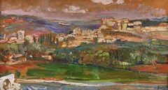 Mihail Simonidy, Peisaj din Avignon, 1929, ulei pe carton