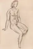 Mac (Mihail Filip) Constantinescu, Nud, cărbune pe hârtie