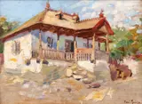 Paul Molda, Căsuță în Filipeștii de Pădure, ulei pe lemn