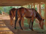Emil Pap, Căluți, 1916, ulei pe carton