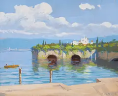 George Catargi, Vedere din Italia, ulei pe carton