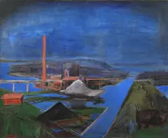 Cassilda Miracovici, Peisaj pe lac, ulei pe carton