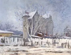 Dumitru D. Brăescu, Iarnă, ulei pe carton