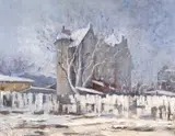 Dumitru D. Brăescu, Iarnă, ulei pe carton