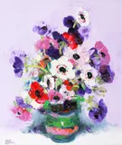Anemone by Nicolae Blei, ulei pe pânză, sold Jul 2022