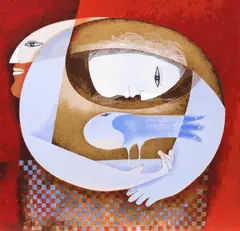 Îmbrățișare by Samy Briss, cromolitografie, sold Jul 2022