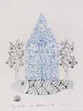 Ștefan Câlția, Casa albastră (III), 2021, serigrafie
