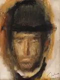 Corneliu Baba, Cetățean, ceracolor și cărbune pe hârtie