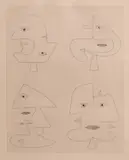 Victor Brauner, Dans le néant intérieur la place du devenir implante sa force (seria Codex d'un visage), 1962, gravură cu acul