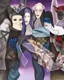 Măști by Petre Velicu, ulei pe pânză, sold Jul 2022