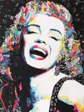 Ovidiu Solcan, Marylin, colaj din reviste reciclate, tăiate și lipite manual pe pânză