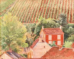 Peisaj provensal by Matei Lazarescu, 2006, ulei pe pânză, sold Jul 2022